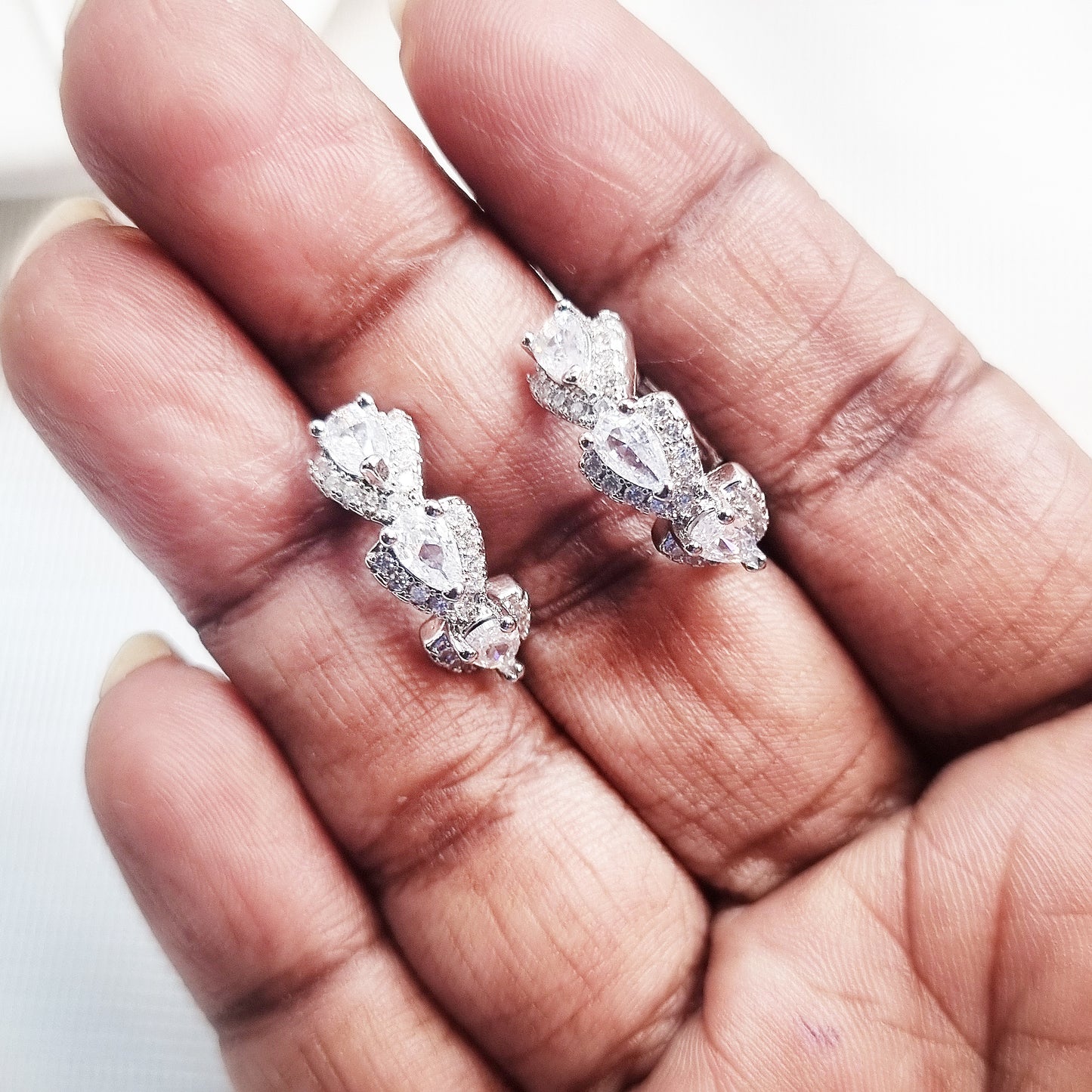 Dainty Silver Heart Hoop Earrings