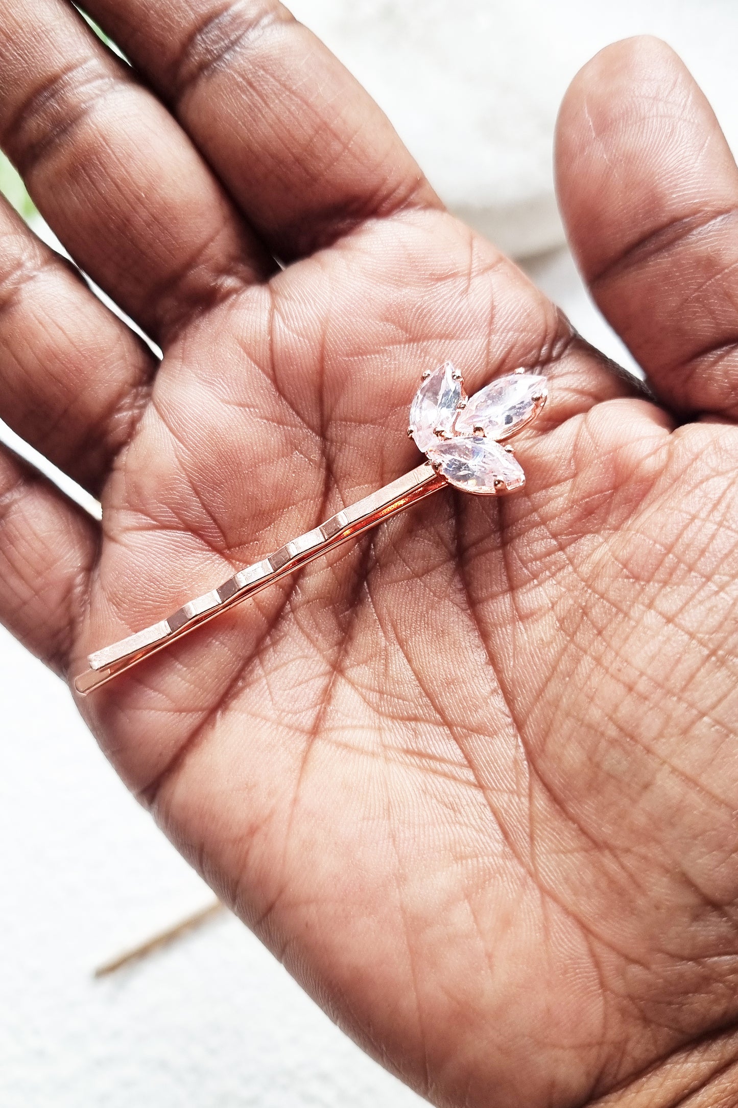 Marquise Crystal Hair Clips Set in Gold, Silver, Rose Gold - 6 pcs