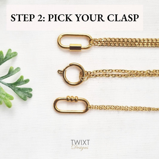 Step 2: Pick your clasp -  Select Your 18k Gold Plated Charm Clasp