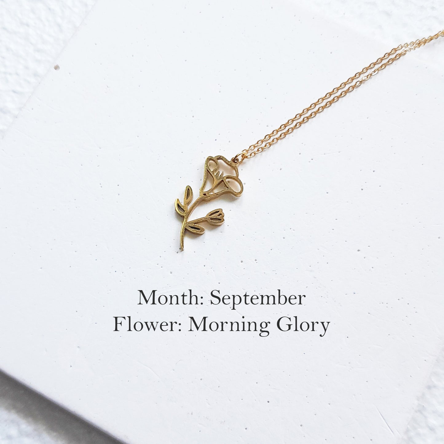 Birth flower necklace, birth month jewelry,