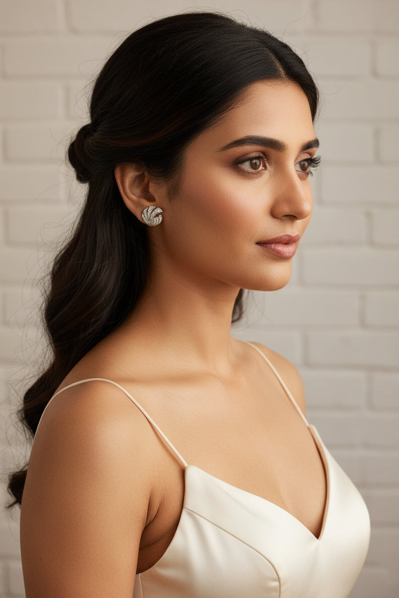 Art Deco Silver CZ Earrings