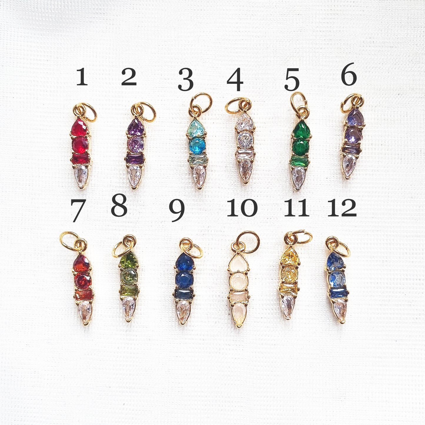 Modern Ombre Birthstone Gold Hoop Earrings