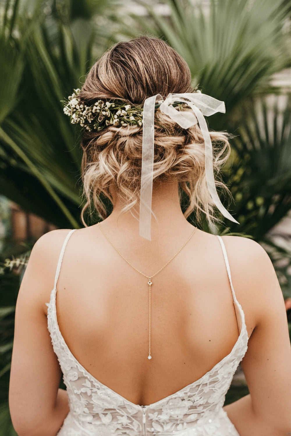 Minimal backdrop necklace, Y chain, back jewelry