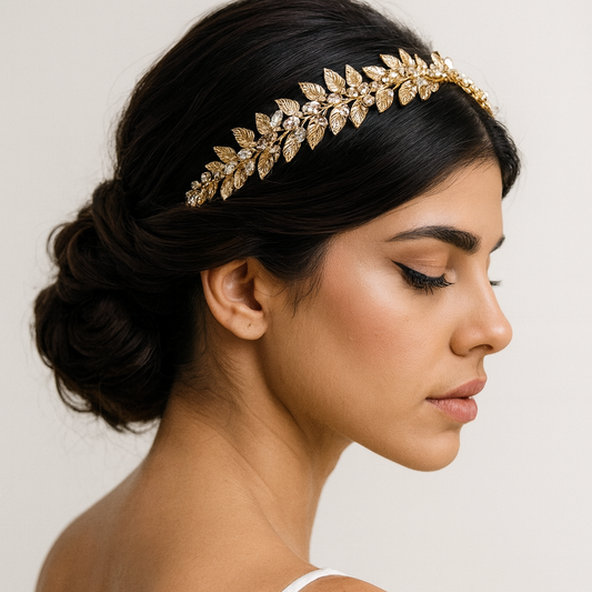 Grecian Leaf Headband (Gold or Silver)