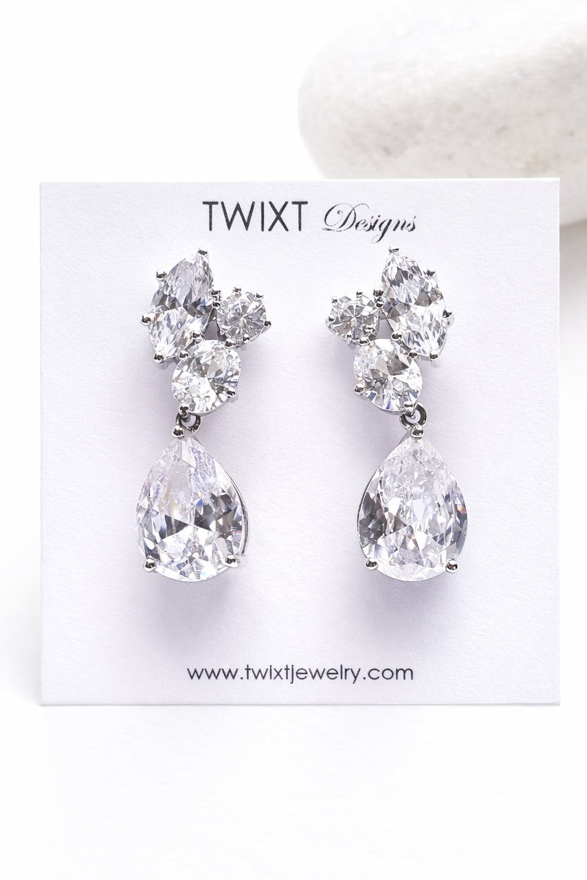 Marquise Crystal Nature Inspired Drop Earrings
