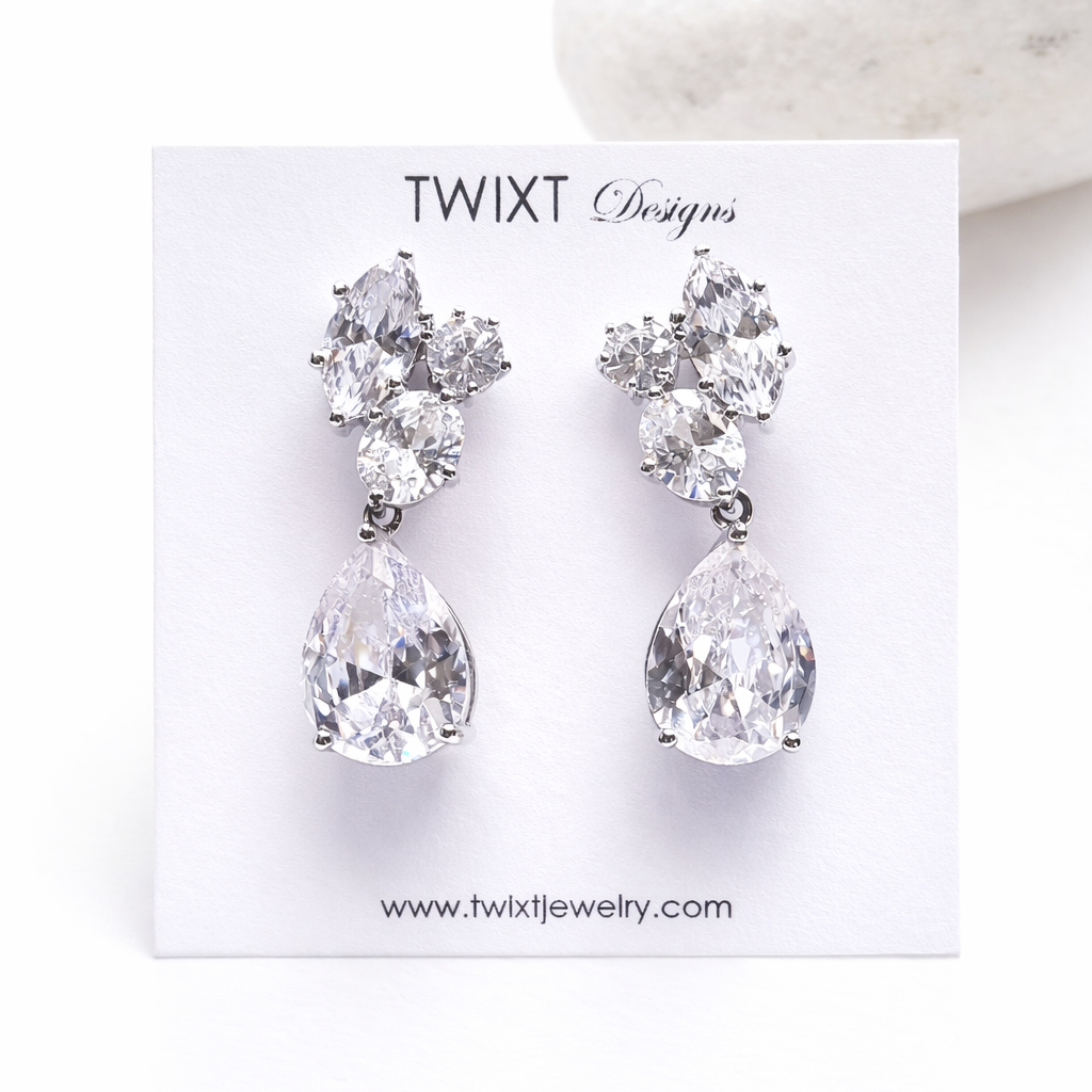 Marquise Crystal Nature Inspired Drop Earrings