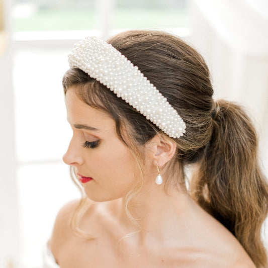 Pearl Bridal Headband for the modern bride, bridal hair accessories
