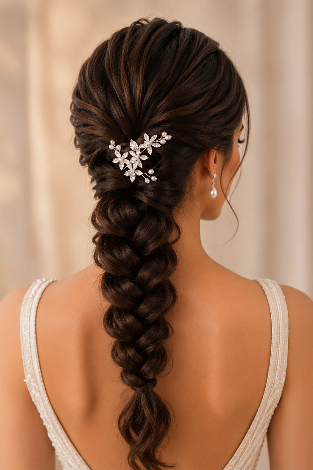 Silver Flower and Pearl Dainty Hair Pins - 3pc Bridal Set