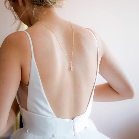Bridal backdrop necklace - gold, silver and rose gold