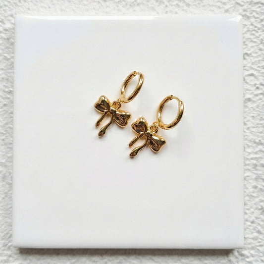 Bow Gold Hoop Earrings | Tarnish-Free 18k Gold Plated