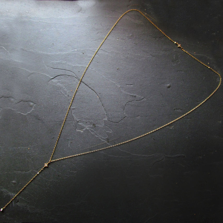 Minimal backdrop necklace, Y chain, back jewelry