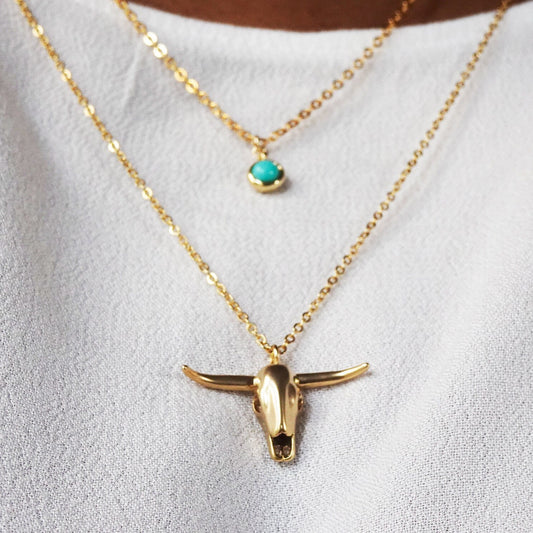 longhorn necklace, bull skull necklace, cow skull necklace, cowgirl jewelry