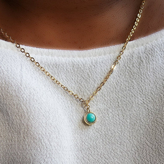 Dainty turquoise necklace perfect for layering