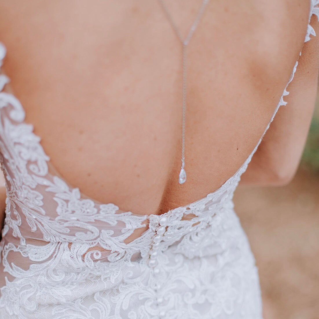 back necklace for wedding dress, long back necklace